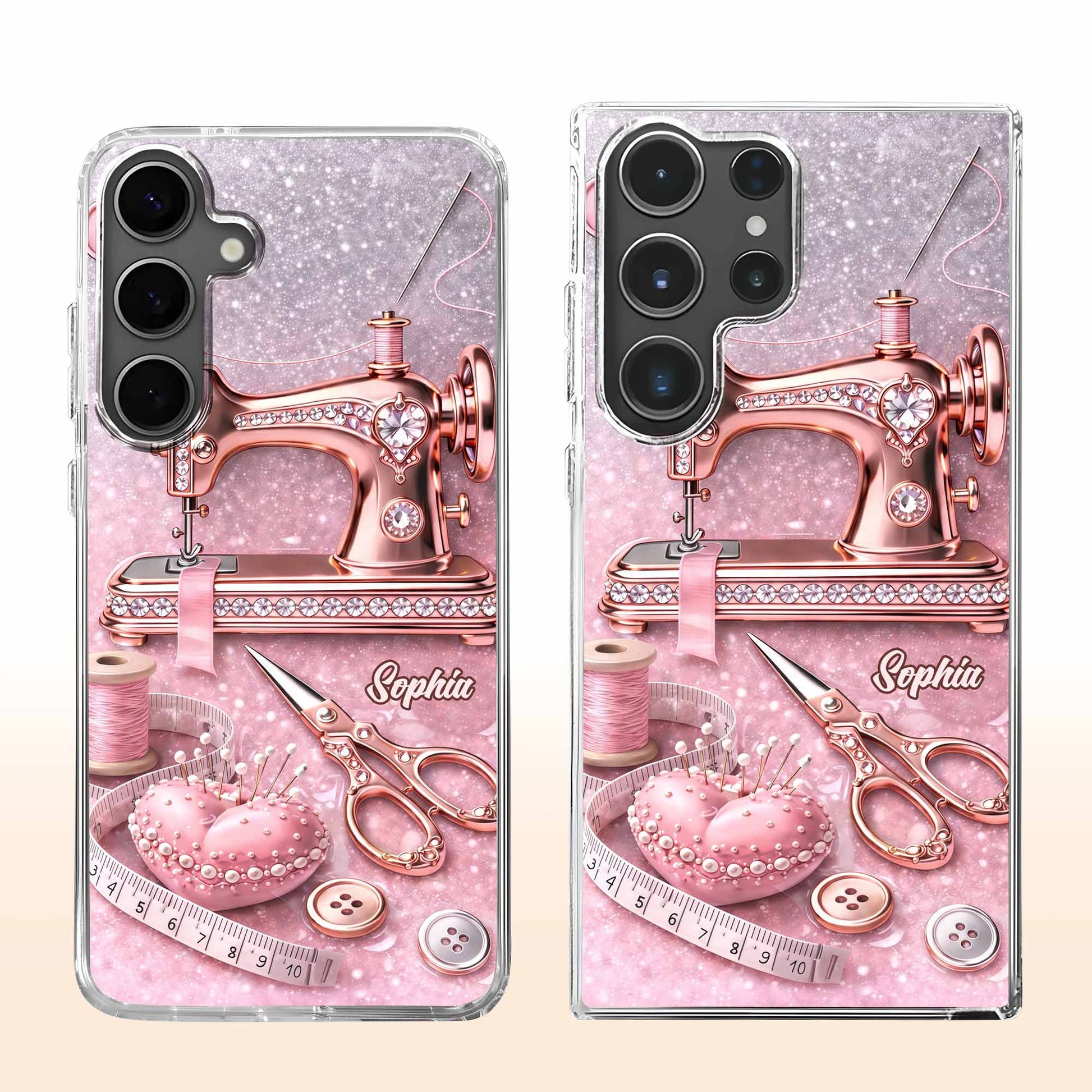 Artistic Sewing-Themed Phone Case Design