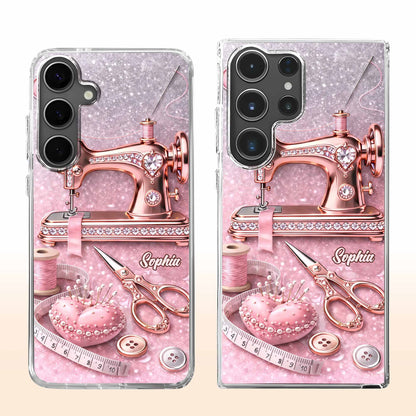Artistic Sewing-Themed Phone Case Design