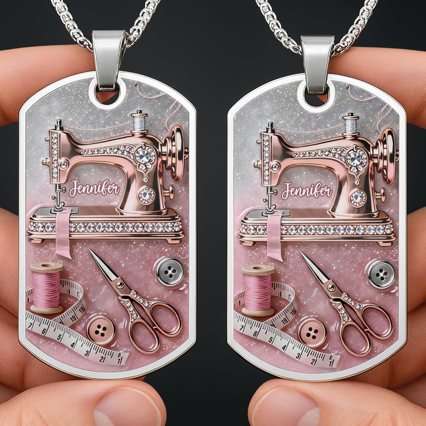 Weaves Her Heart Into Every Stitch Sewing Machine And Scissors