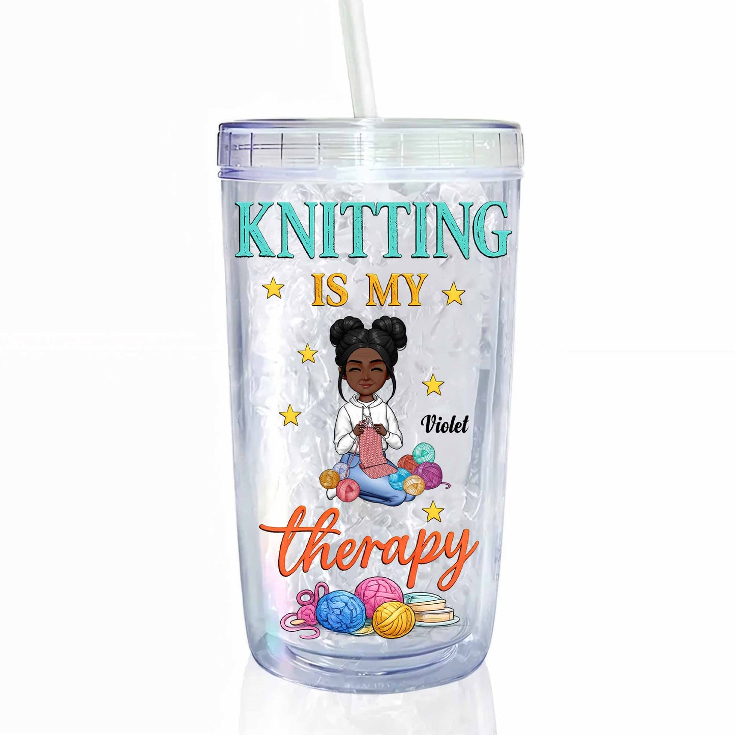 Knitting Is My Therapy, Yarn And Basket Design