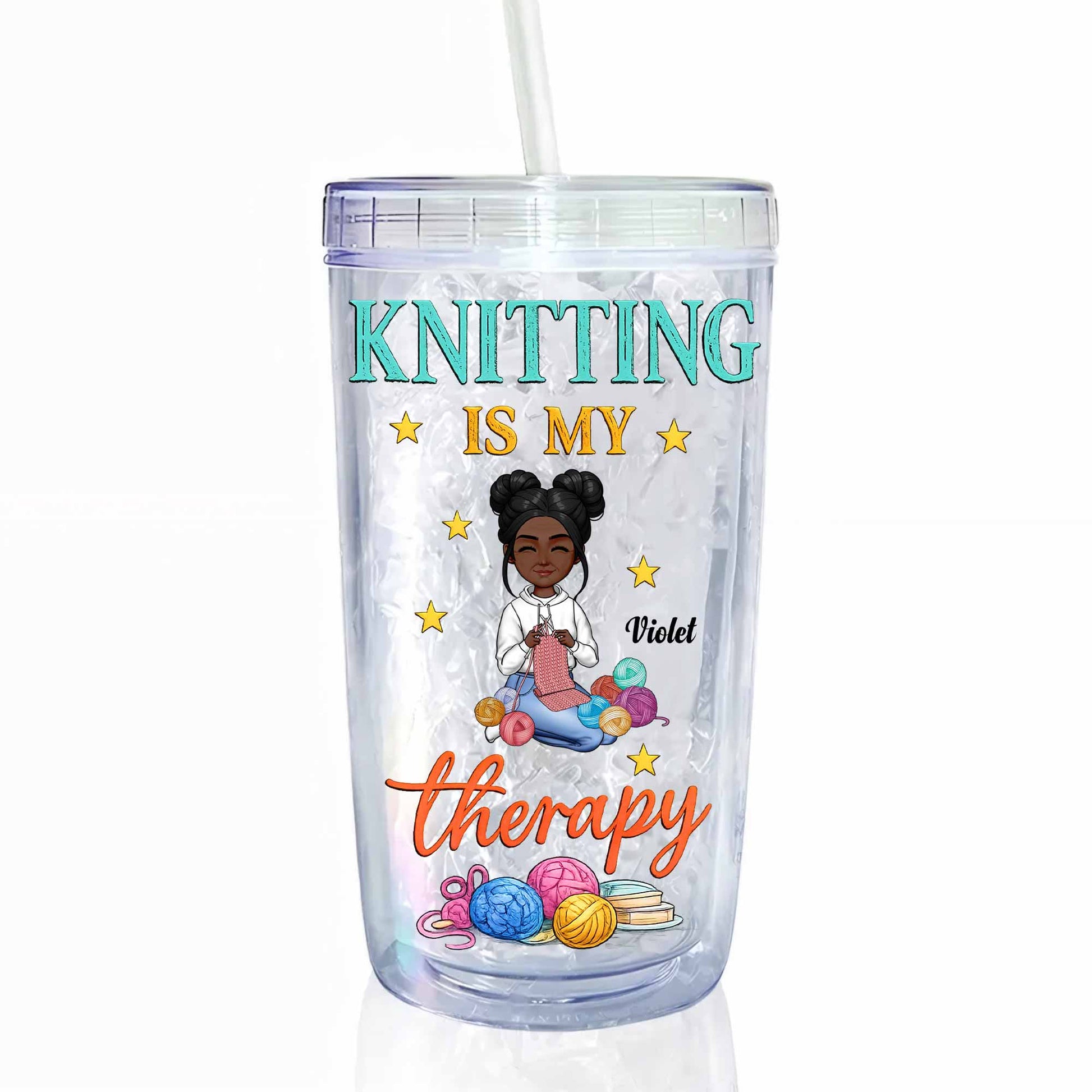 Knitting Is My Therapy, Yarn And Basket Design