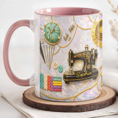 Vintage Sewing Machine and Quilting Essentials with Pins and Buttons