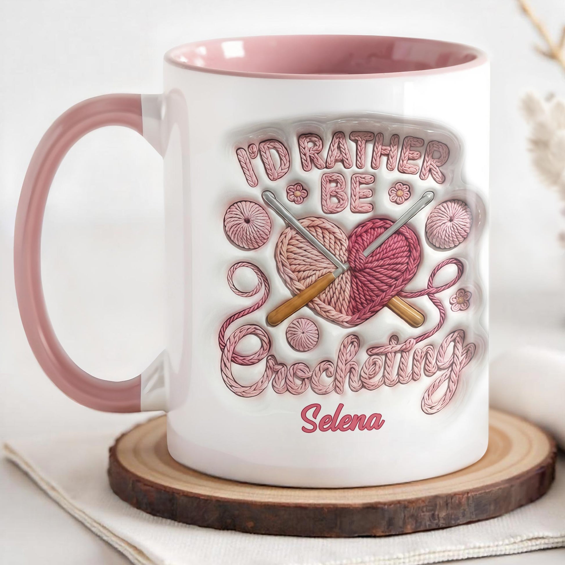 I'd Rather Be Crocheting Yarn Heart And Crochet Hooks Design