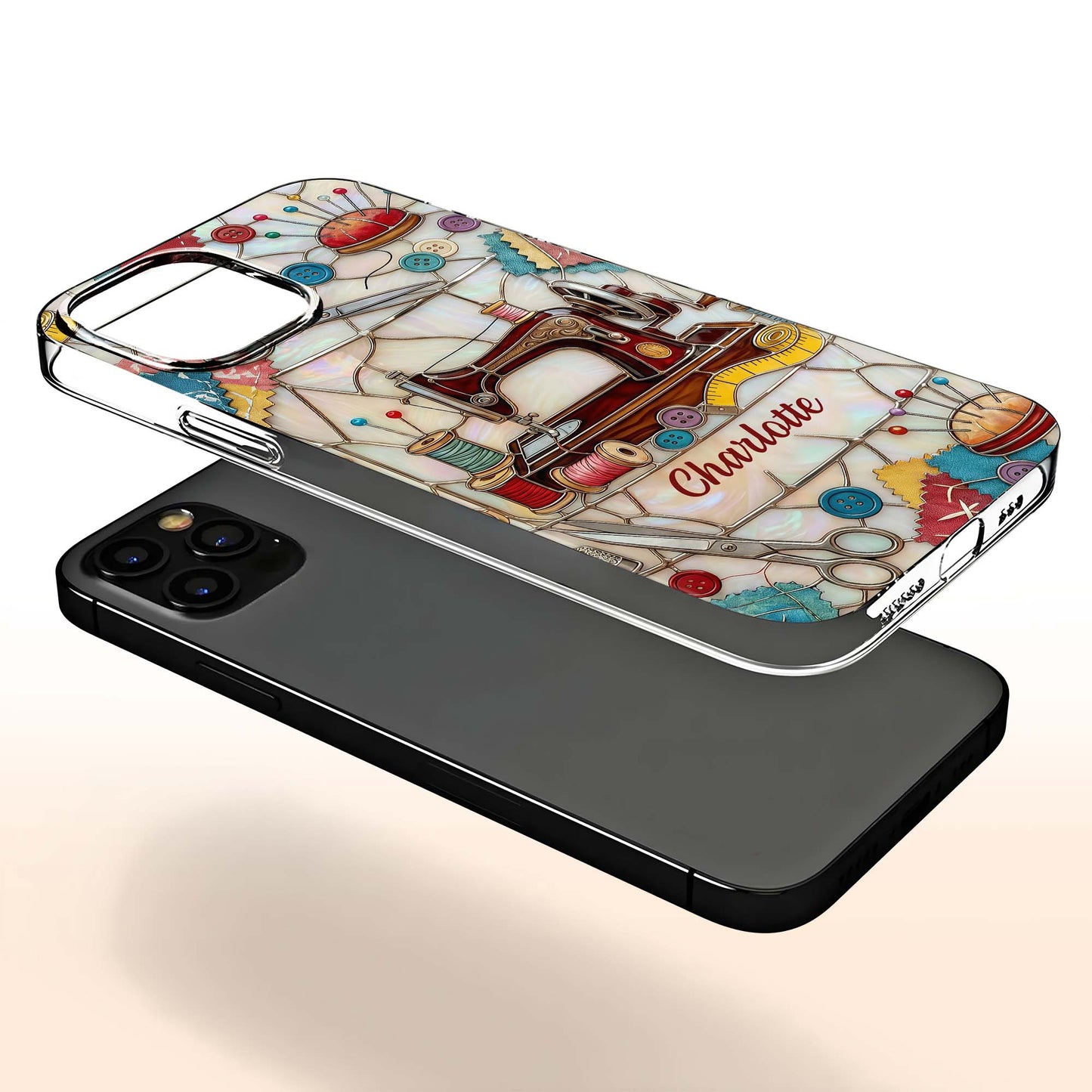 A Life Stitched With Love, Sewing Machine And Tailor Tools Design