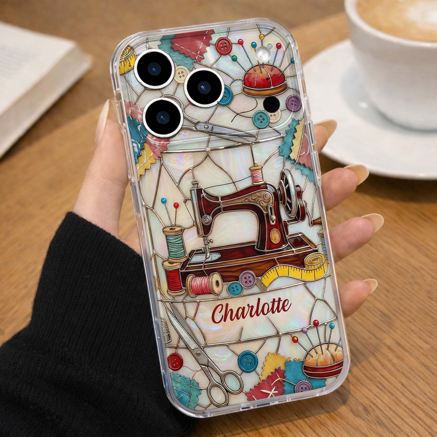 A Life Stitched With Love, Sewing Machine And Tailor Tools Design