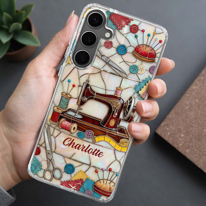 A Life Stitched With Love, Sewing Machine And Tailor Tools Design