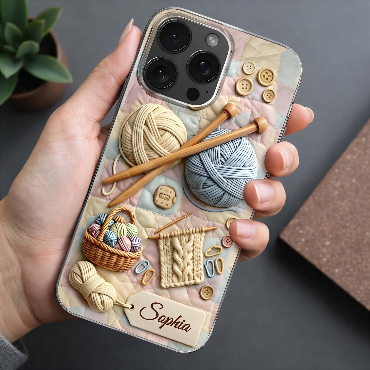 Eat Sleep Knit Repeat With Yarn Balls And Knitting Needles