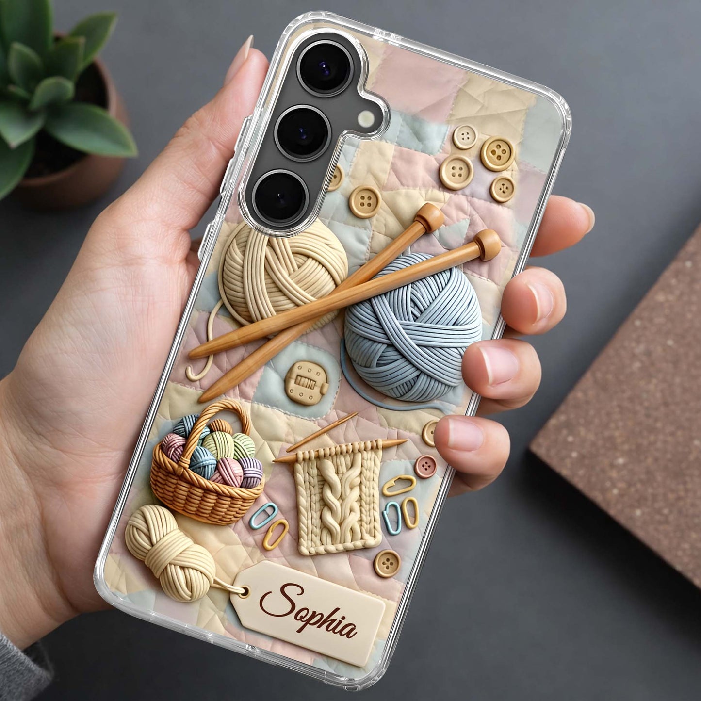 Eat Sleep Knit Repeat With Yarn Balls And Knitting Needles