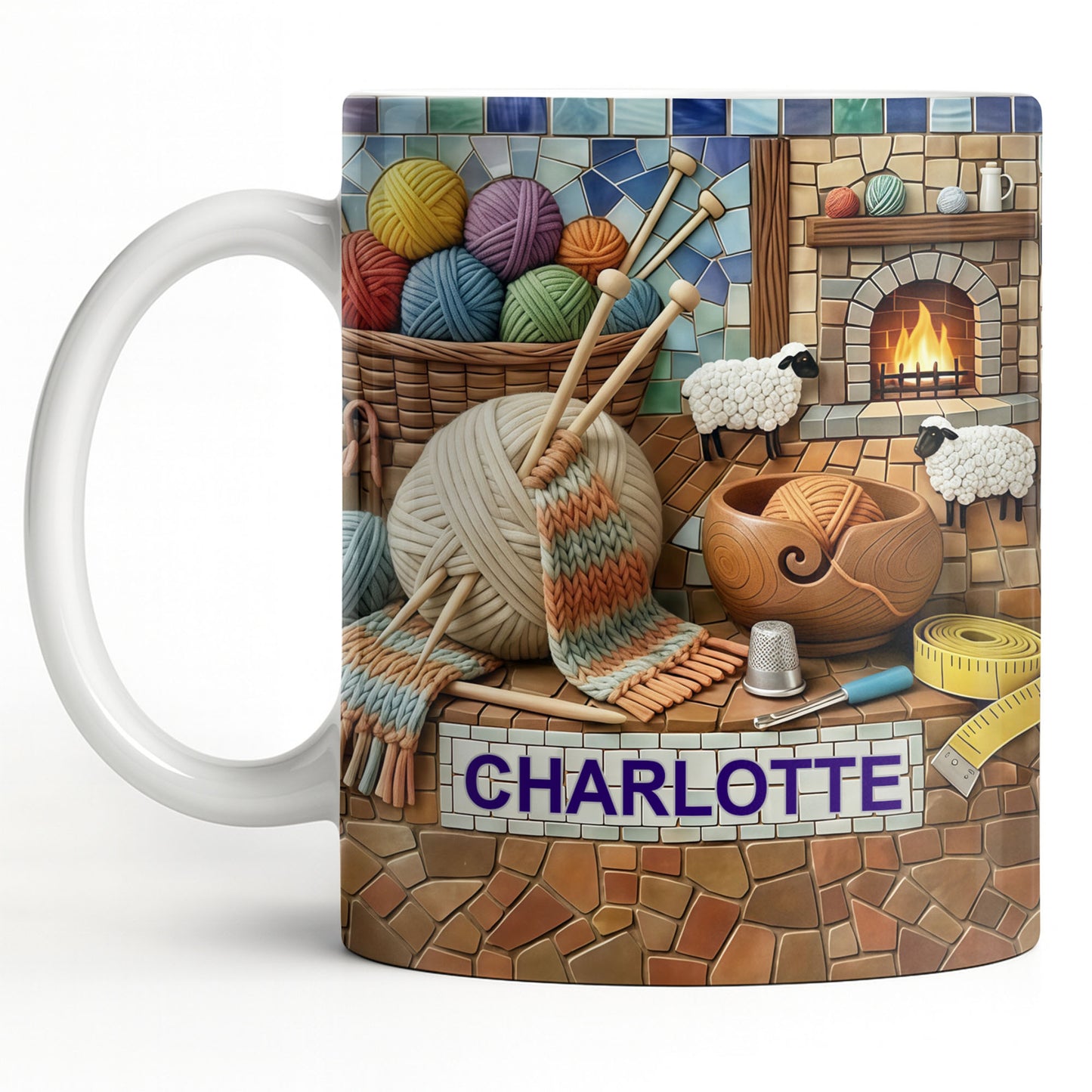 Cozy Knitting Vibes With Wool Yarn Balls And Sheep Design