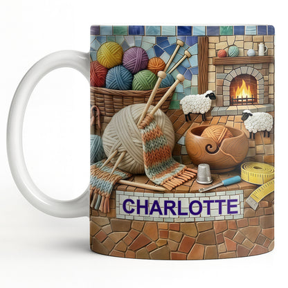 Cozy Knitting Vibes With Wool Yarn Balls And Sheep Design