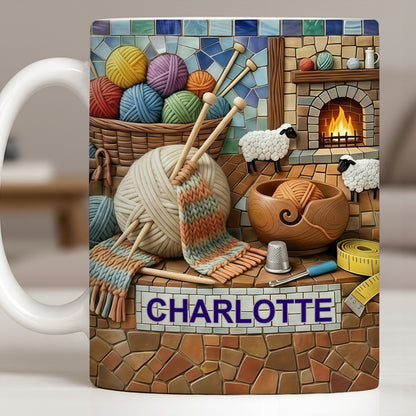 Cozy Knitting Vibes With Wool Yarn Balls And Sheep Design