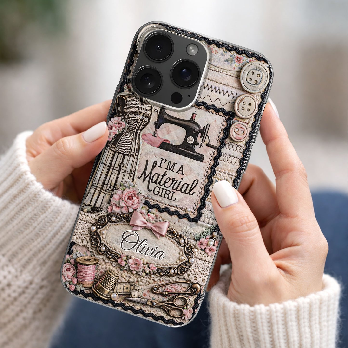 I'm A Material Girl Sewing Machine And Vintage Crafting Objects