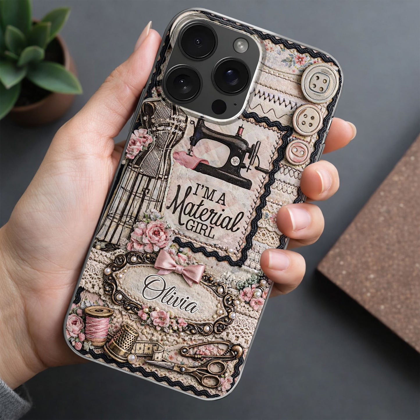 I'm A Material Girl Sewing Machine And Vintage Crafting Objects