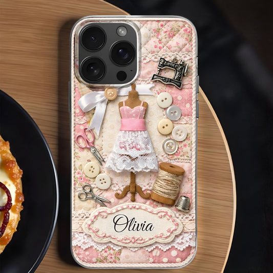 A Seamstress Works With Threads Of Love Sewing Machine And Buttons