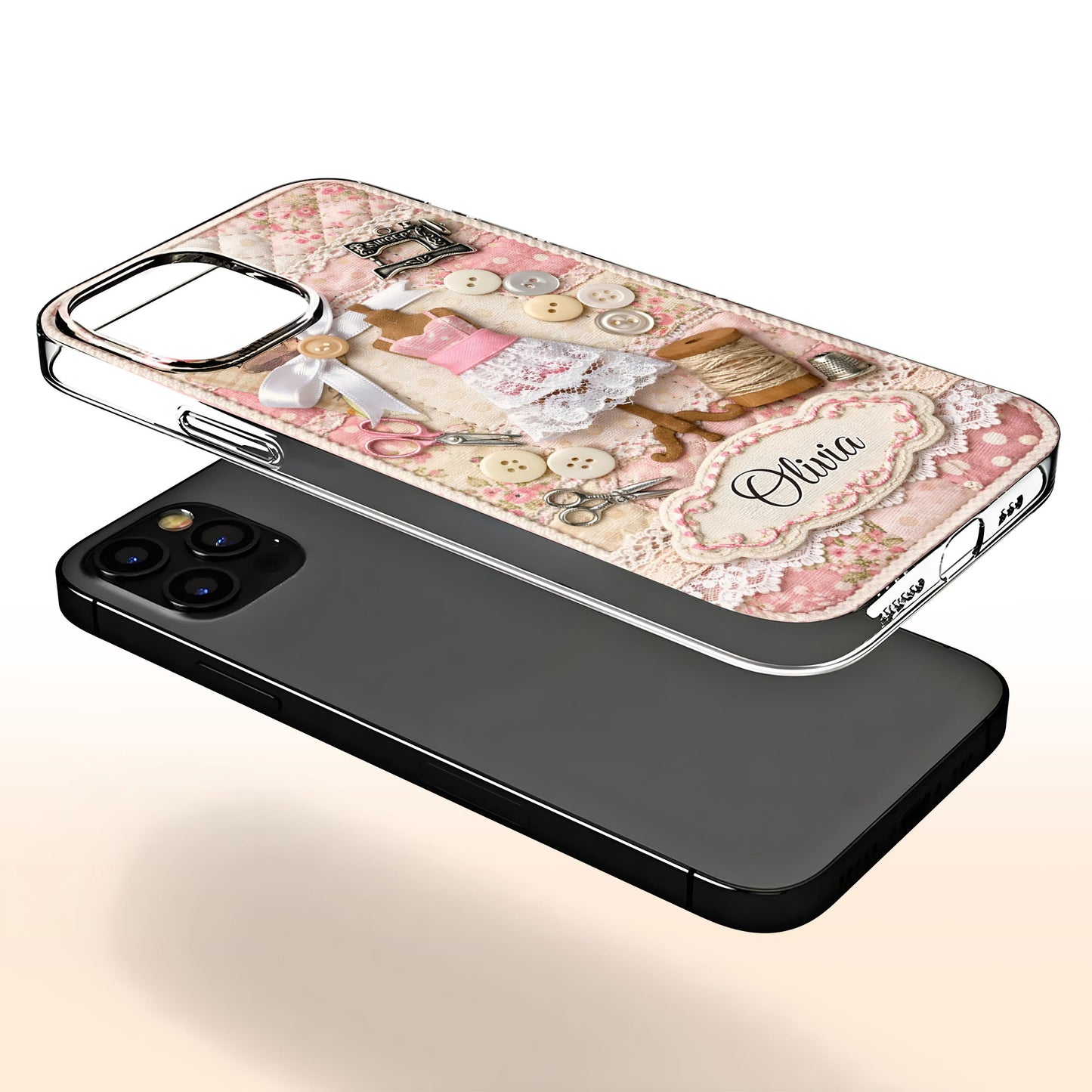 A Seamstress Works With Threads Of Love Sewing Machine And Buttons