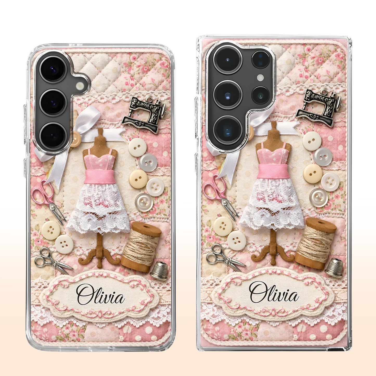 A Seamstress Works With Threads Of Love Sewing Machine And Buttons