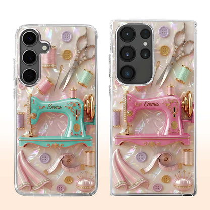 Creative Soul Finds Joy In Every Stitch Sewing Machine And Scissors - Personalized Clear Phone Case - HAND078_PHC