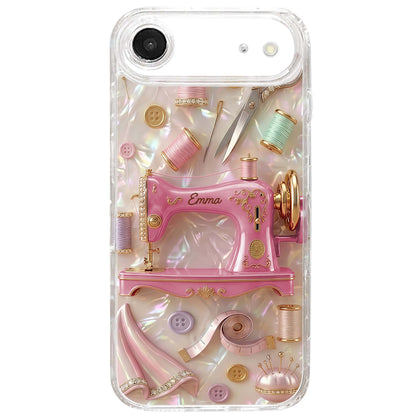 Creative Soul Finds Joy In Every Stitch Sewing Machine And Scissors - Personalized Clear Phone Case - HAND078_PHC