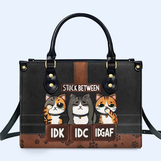 Los gatos son mis terapeutas - Bolso de cuero a medida para amantes de los gatos - LL24