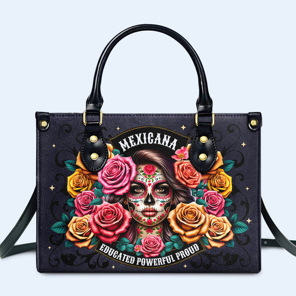La niña y las rosas - Bolso de mano de cuero personalizado - HB_MX28