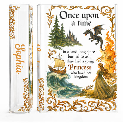 Once Upon A Time Princess Who Loved Her Kingdom With Dragon And Castle