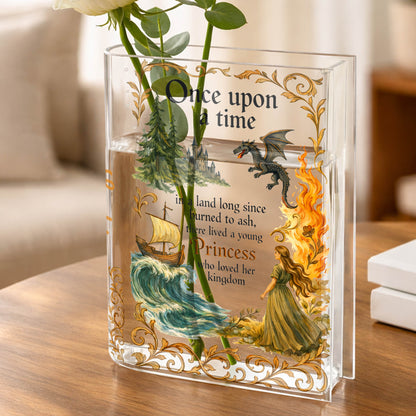 Once Upon A Time Princess Who Loved Her Kingdom With Dragon And Castle