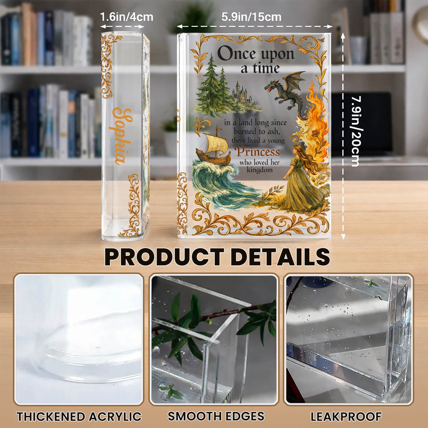 Once Upon A Time Princess Who Loved Her Kingdom With Dragon And Castle