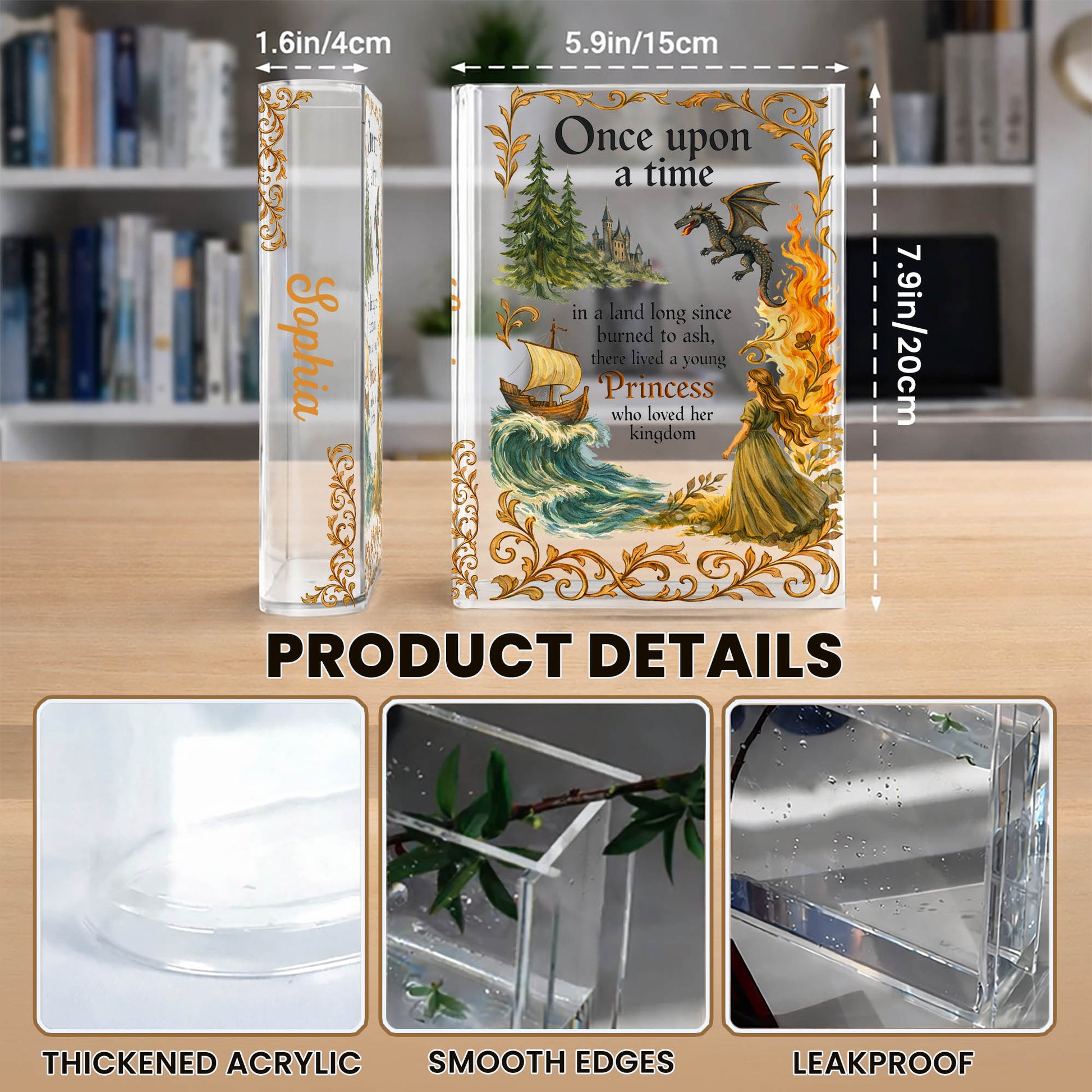 Once Upon A Time Princess Who Loved Her Kingdom With Dragon And Castle