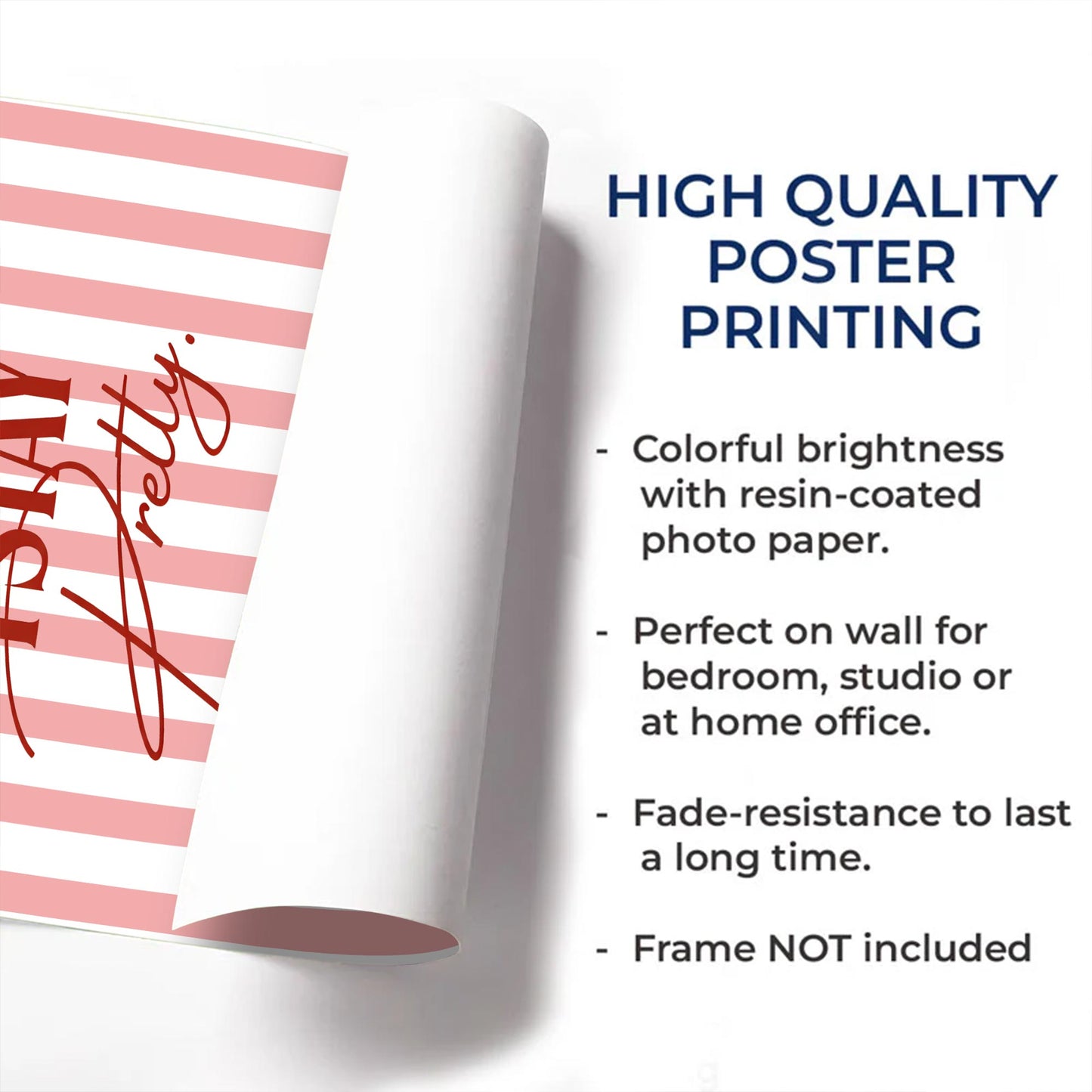 I Was Born Pretty Pink Stripes And Typography