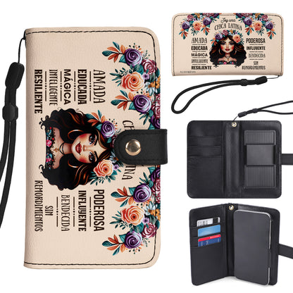 Soy Una Chica Latina - Cartera de cuero personalizada para teléfono - HG02PW
