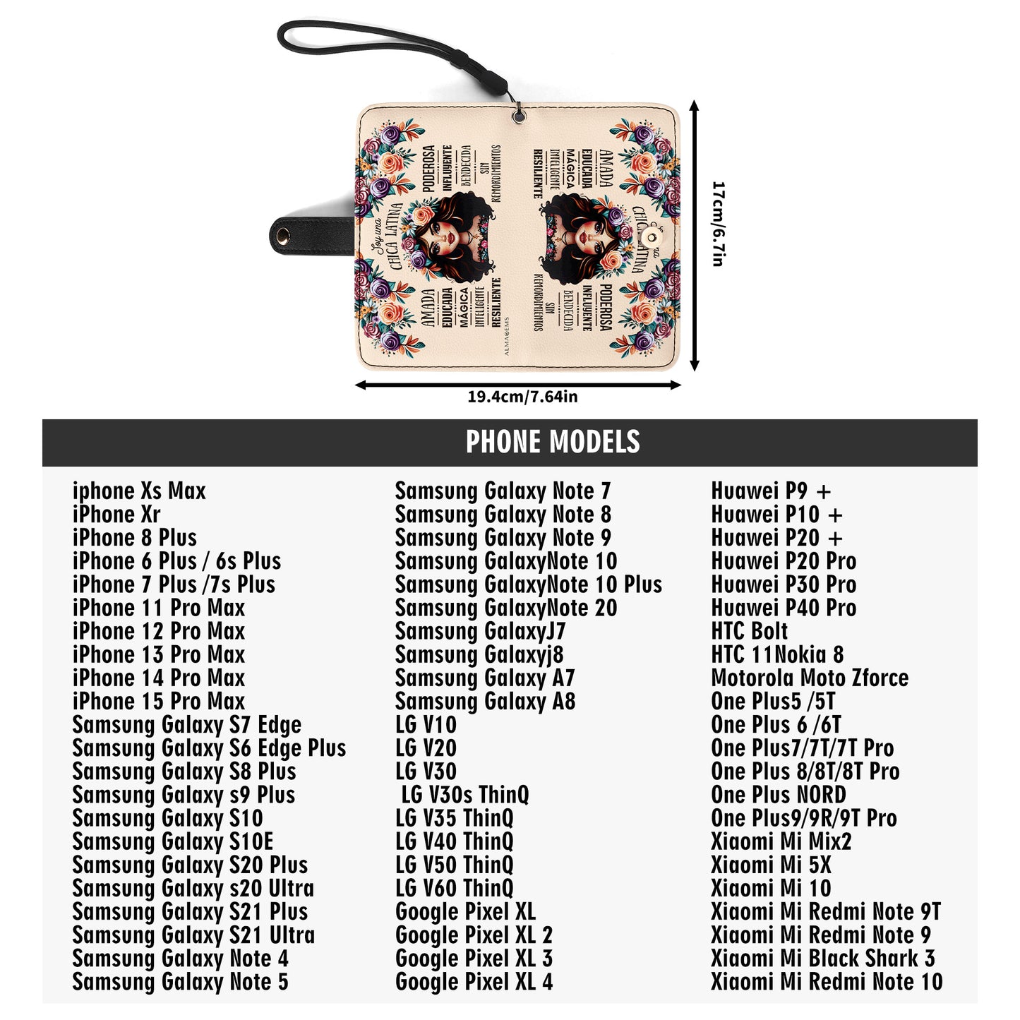 Soy Una Chica Latina - Cartera de cuero personalizada para teléfono - HG02PW