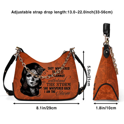 Je suis la tempête - Sac à main bandoulière personnalisé avec chaîne - HG22CH