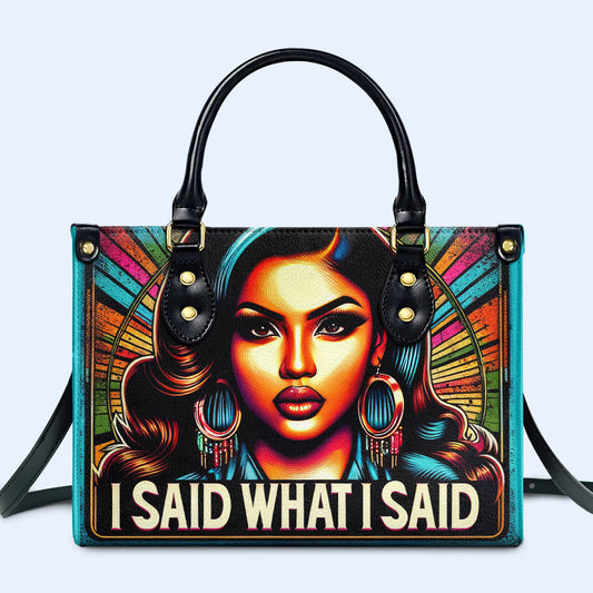 Dije lo que dije - Bolso de mano de cuero personalizado - HG40