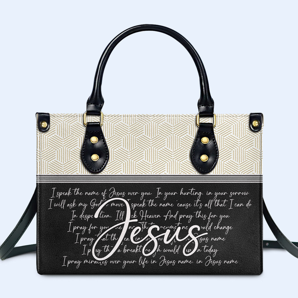 Hablo en el nombre de Jesús - Bolso de mano de cuero personalizado - HG42