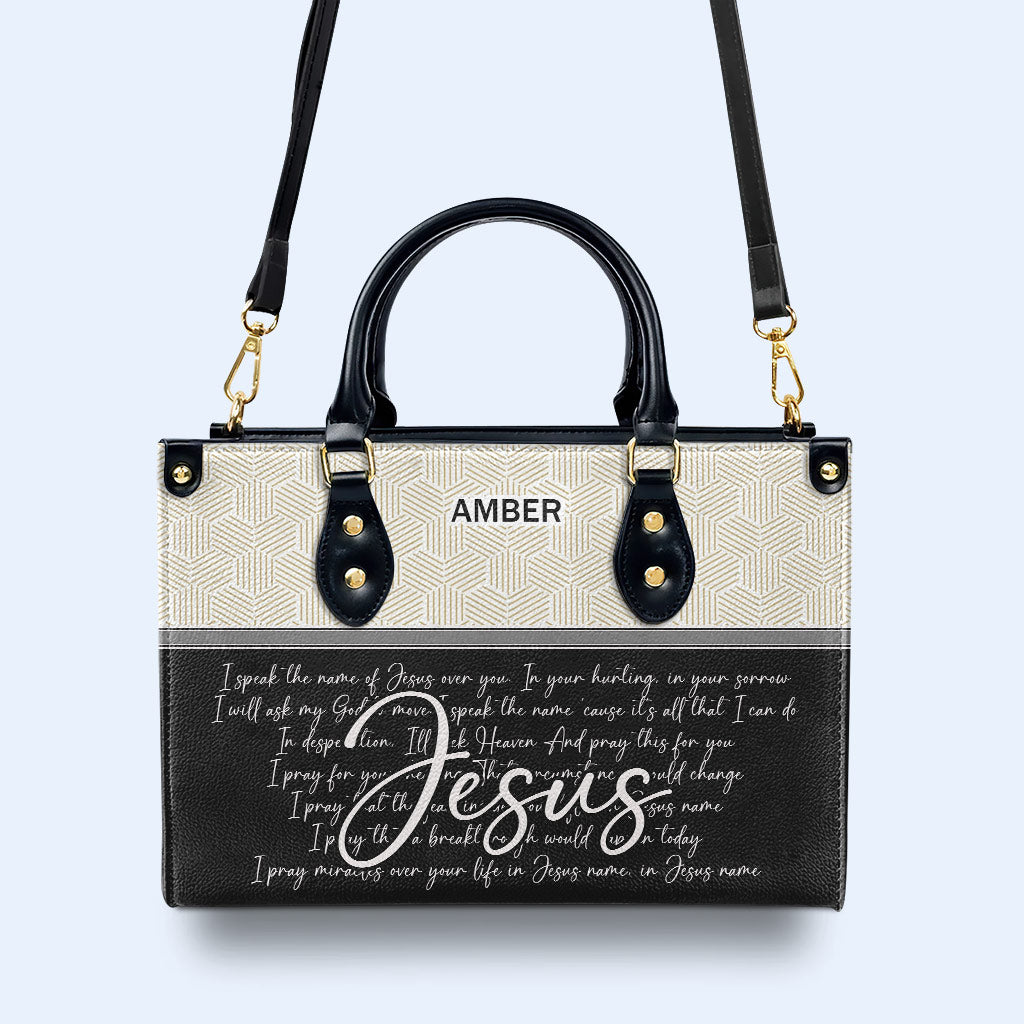 Hablo en el nombre de Jesús - Bolso de mano de cuero personalizado - HG42