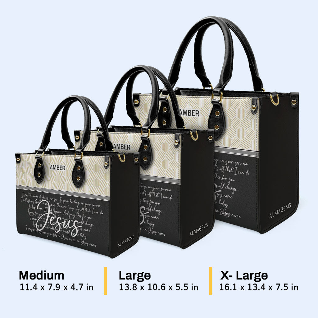 Hablo en el nombre de Jesús - Bolso de mano de cuero personalizado - HG42