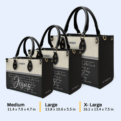 Hablo en el nombre de Jesús - Bolso de mano de cuero personalizado - HG42