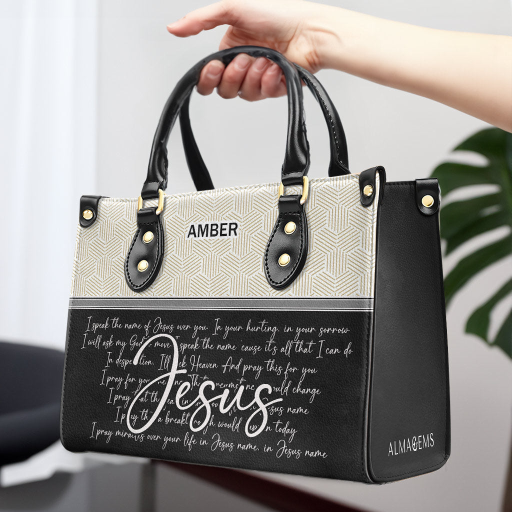 Hablo en el nombre de Jesús - Bolso de mano de cuero personalizado - HG42