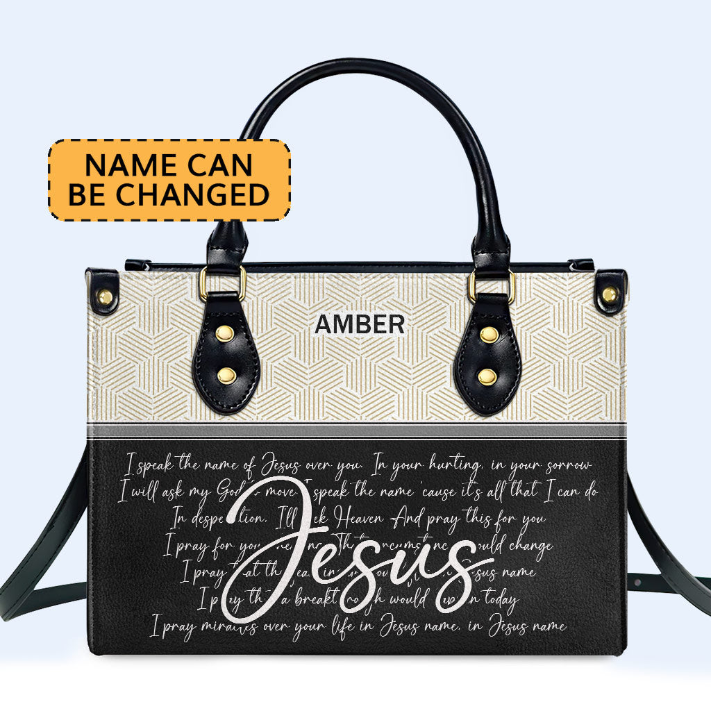 Hablo en el nombre de Jesús - Bolso de mano de cuero personalizado - HG42