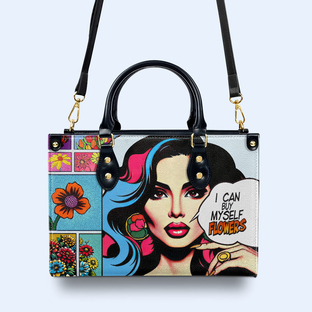 Je peux m'acheter des fleurs - Sac à main en cuir personnalisé - HG44