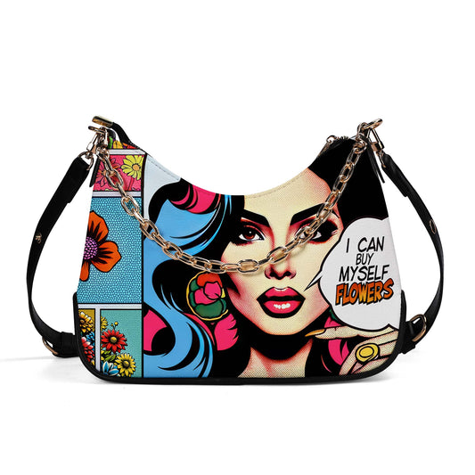 Puedo comprarme flores - Bolso bandolera con cadena personalizado - HG44CH