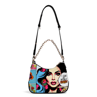 Je peux m'offrir des fleurs - Sac à main bandoulière personnalisé avec chaîne - HG44CH