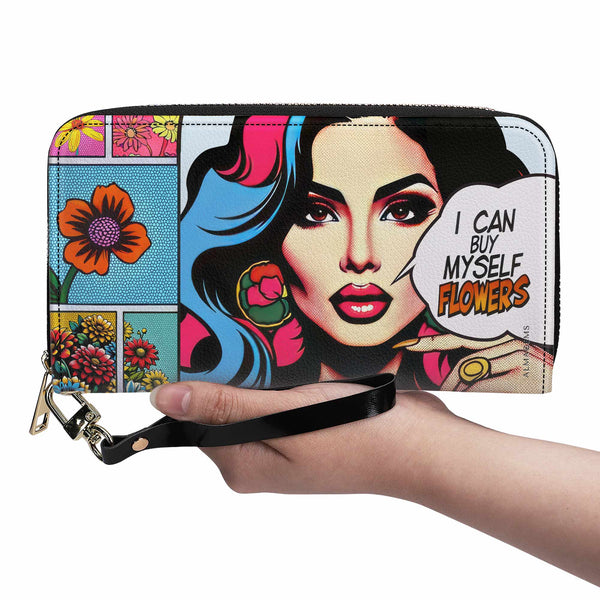 Puedo comprarme flores - Cartera de piel para mujer - HG44WL