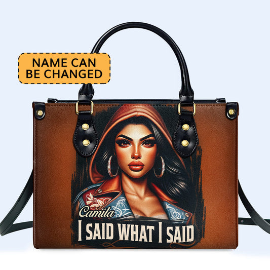 Dije lo que dije - Bolso de mano de cuero personalizado - HG47