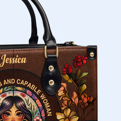 Soy una mujer fuerte y capaz - Bolso de piel personalizado - HG49