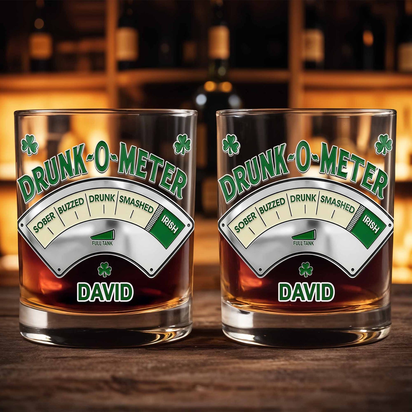 Drunk-O-Meter From Sober To Irish, Shamrock Design