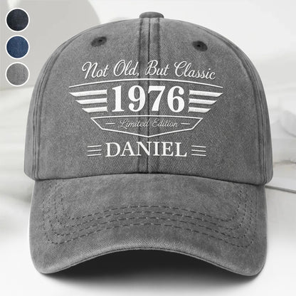Not Old But Classic Limited Edition Personalized Wings Shield - Personalized Custom Washed Denim Cap - HIM034_WDCAP