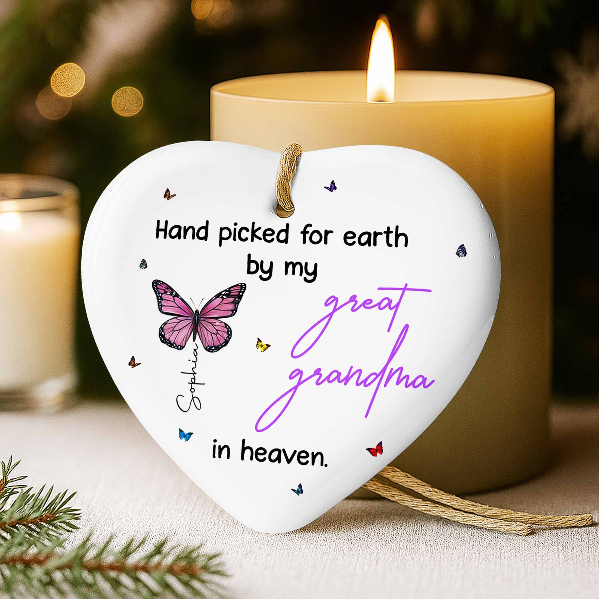 Hand Picked For Earth, Butterflies Heart Ornament