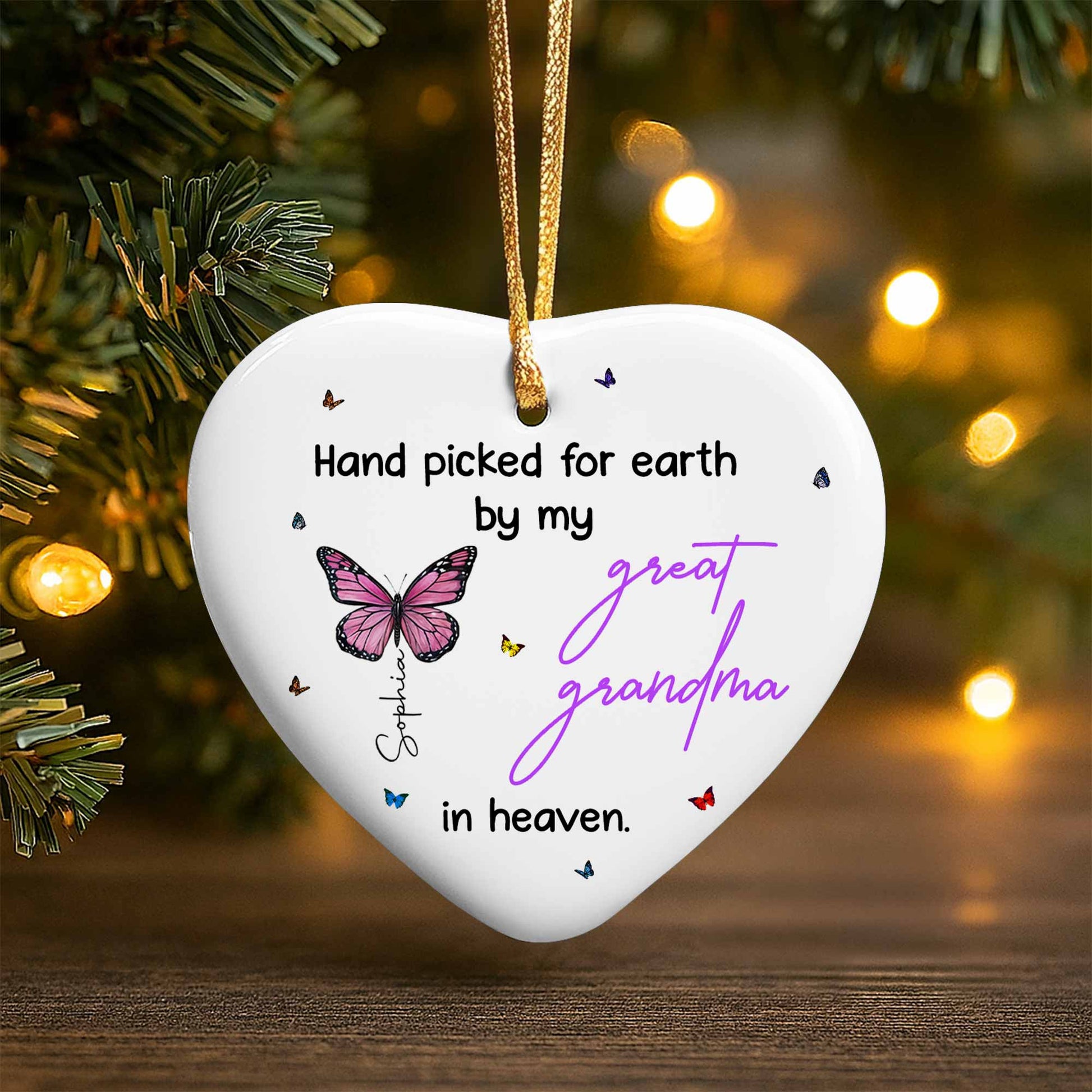 Hand Picked For Earth, Butterflies Heart Ornament