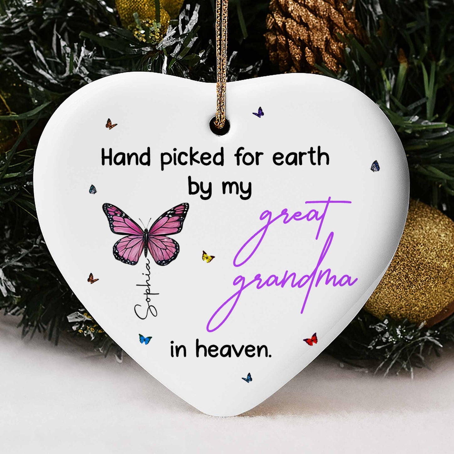 Hand Picked For Earth, Butterflies Heart Ornament